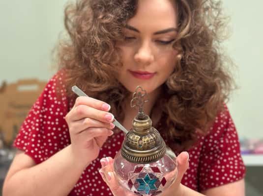 Antalya Old Town: Traditional Mosaic Lamp or Candle Workshop